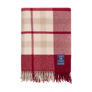 Manta Red-beige Checked de lana reciclada 130x170 cm - Red-beige - Lexington