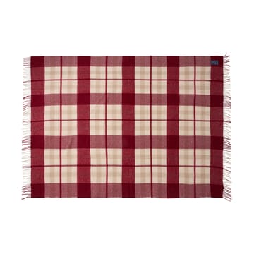 Manta Red-beige Checked de lana reciclada 130x170 cm - Red-beige - Lexington