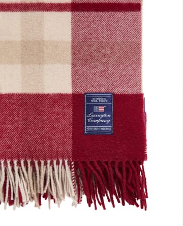 Manta Red-beige Checked de lana reciclada 130x170 cm - Red-beige - Lexington