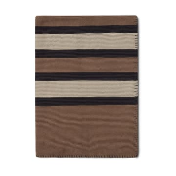 Manta Striped Knitted Cotton 130x170 cm - Brown-beige-dark gray - Lexington