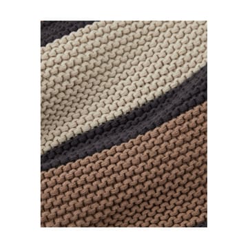 Manta Striped Knitted Cotton 130x170 cm - Brown-beige-dark gray - Lexington