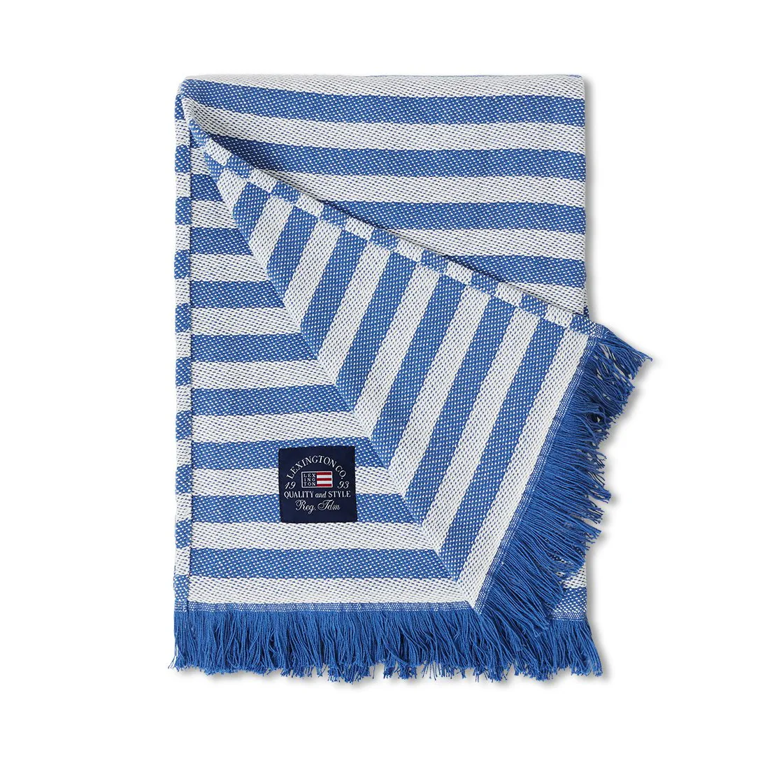 Manta Striped Recycled Cotton 130x170 cm, Blue-white Lexington