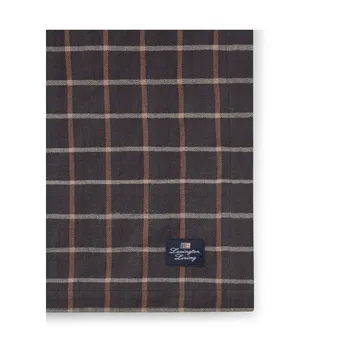Mantel Checked Cotton Linen 150x250 cm - Dark gray-beige - Lexington