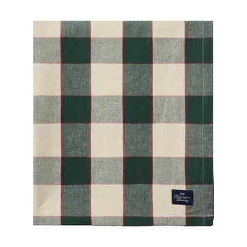 Mantel Checked Cotton Linen 150x250 cm - Green-light beige-red - Lexington