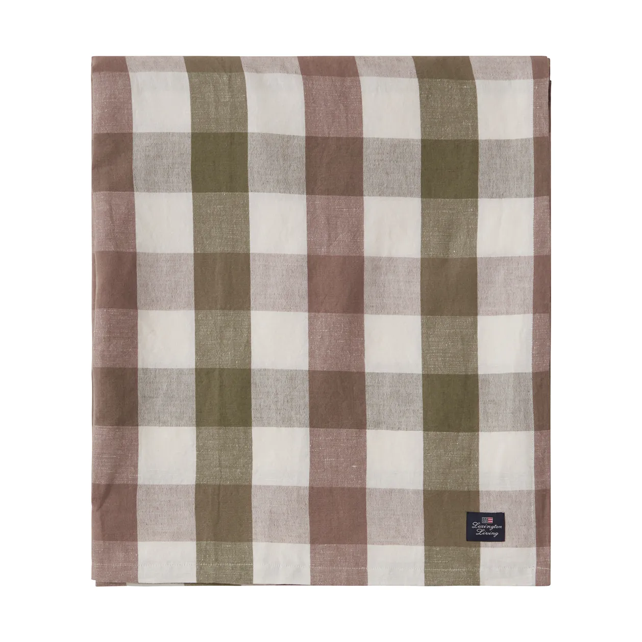 Mantel Checked Cotton Linen 150x250 cm, Olive Lexington