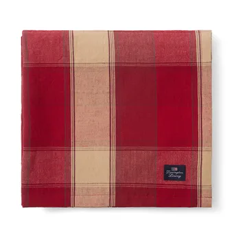 Mantel Checked linen-cotton 150x250 cm - Rojo-beige - Lexington