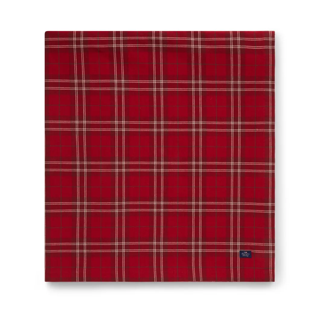 Mantel Checked Organic Cotton Oxford 150x250 cm, Red-beige-green Lexington