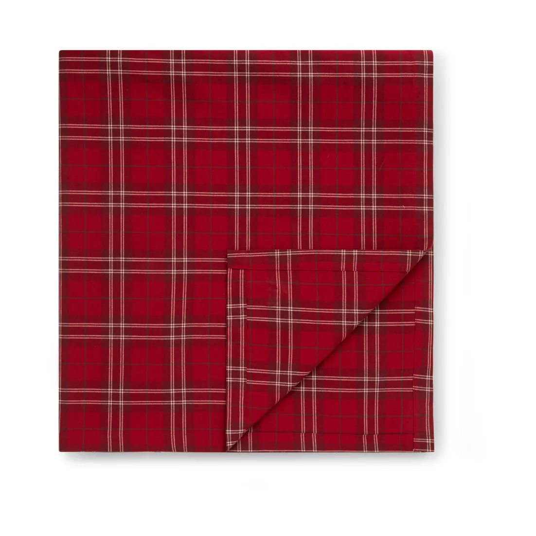 Mantel Checked Organic Cotton Oxford 150x250 cm, Red-beige-green Lexington