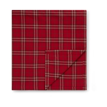 Mantel Checked Organic Cotton Oxford 150x250 cm - Red-beige-green - Lexington