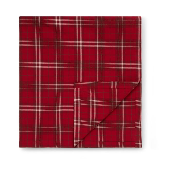 Mantel Checked Organic Cotton Oxford 150x250 cm, Red-beige-green Lexington