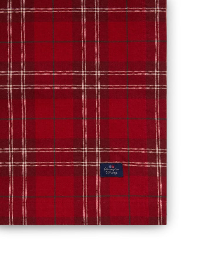 Mantel Checked Organic Cotton Oxford 150x250 cm, Red-beige-green Lexington