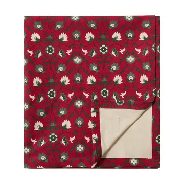 Mantel de algodón orgánico Flower printed - Red-beige-green, 150x250 cm - Lexington