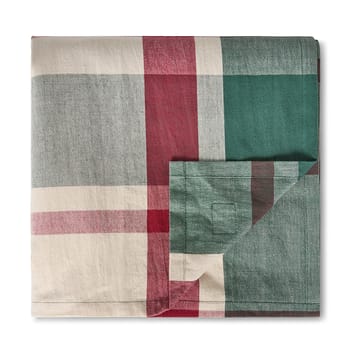 Mantel de lino/algodón Checked verde-rojo - 150x350 cm - Lexington