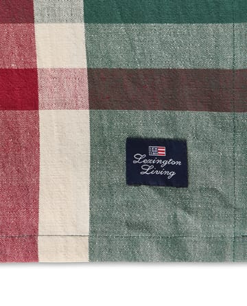 Mantel de lino/algodón Checked verde-rojo - 150x350 cm - Lexington