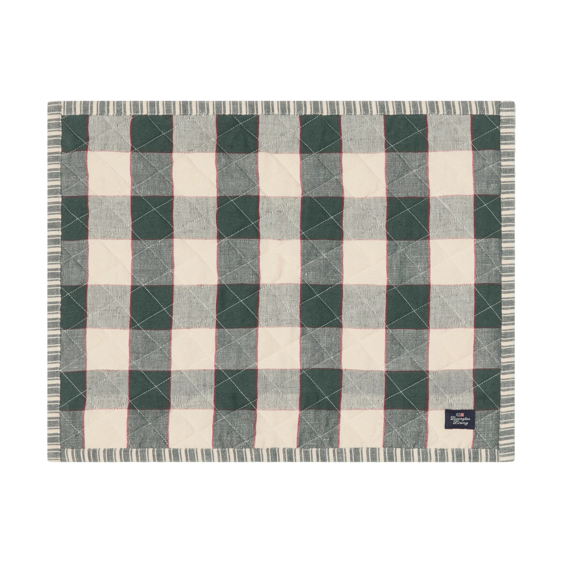 Mantel individual reversible Quiltad, Green-Light beige-red, 35x45 cm Lexington