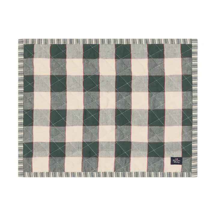 Mantel individual reversible Quiltad - Green-Light beige-red, 35x45 cm - Lexington