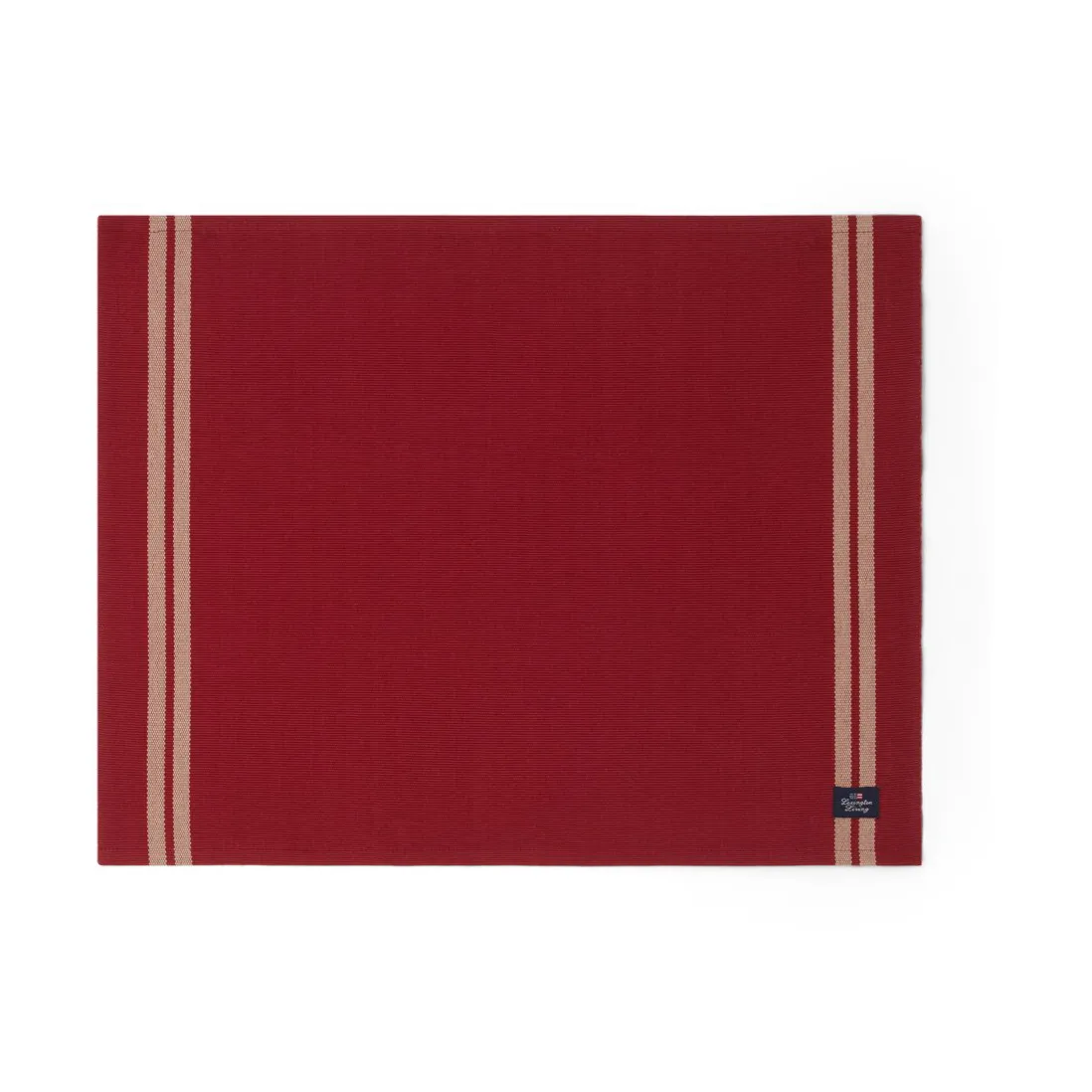 Mantel individual Side Striped Org Cotton Rib 40x50 cm, Red-beige Lexington