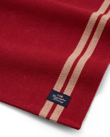 Mantel individual Side Striped Org Cotton Rib 40x50 cm - Red-beige - Lexington