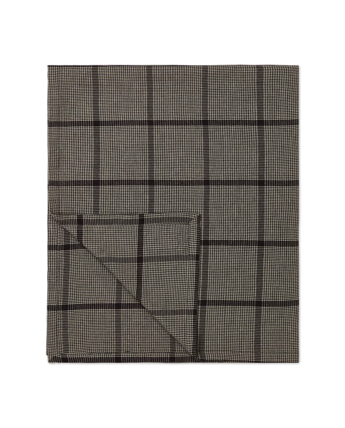 Mantel Pepita Check Cotton Linen 150x250 cm, Dark gray-beige Lexington