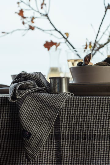Mantel Pepita Check Cotton Linen 150x250 cm - Dark gray-beige - Lexington