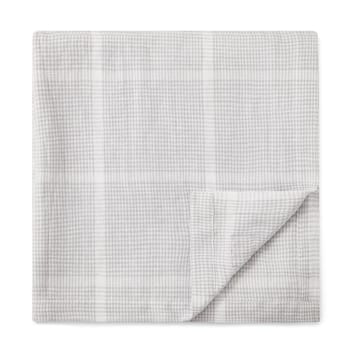 Mantel Pepita Check Cotton Linen 150x350 cm - White-light gray - Lexington