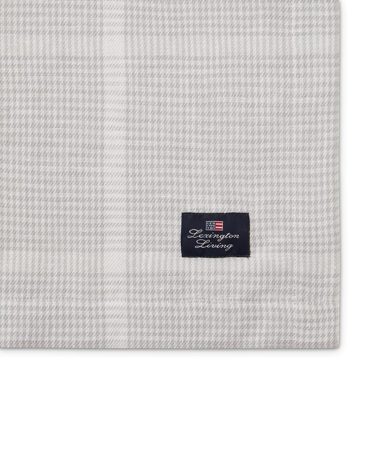 Mantel Pepita Check Cotton Linen 150x350 cm, White-light gray Lexington