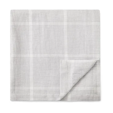 Mantel Pepita Check Cotton Linen 180x180 cm - White-light gray - Lexington