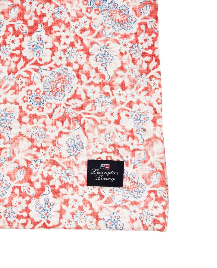 Mantel Printed Flowers Recycled Cotton 150x250 cm - Coral - Lexington