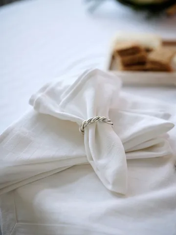 Mantel White jacquard cotton 150x250 cm - Blanco - Lexington