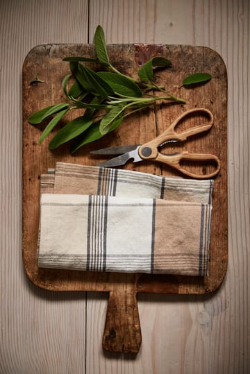 Paño de cocina Checked Linen/Cotton  50x70 cm - Beige-white - Lexington
