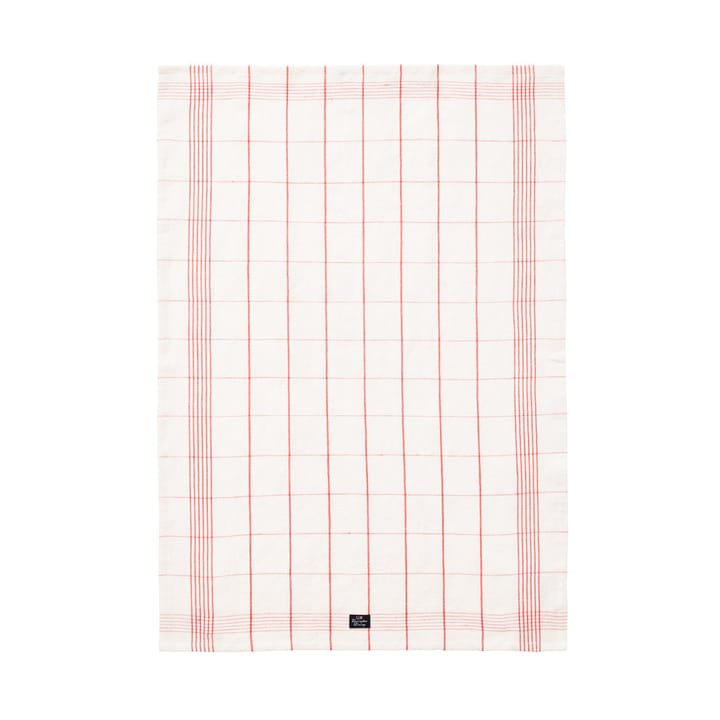 Paño de cocina Checked Linen/Cotton 50x70 cm, White-red Lexington