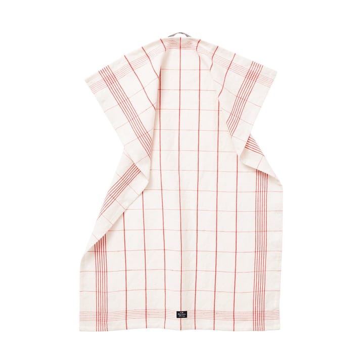 Paño de cocina Checked Linen/Cotton 50x70 cm, White-red Lexington