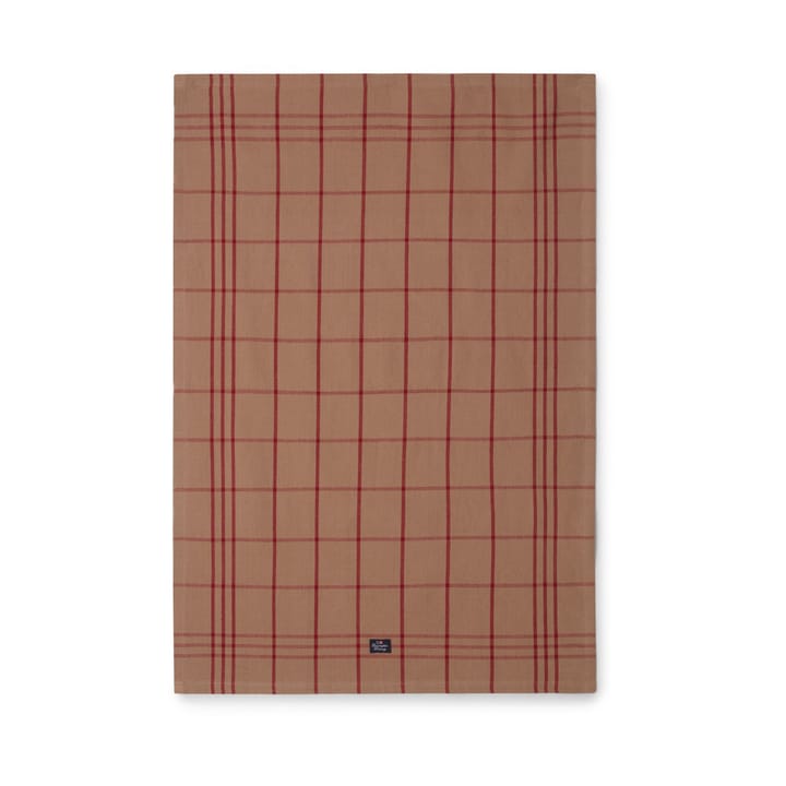 Paño de cocina Checked Organic Cotton Oxford 50x70 cm - Beige-red - Lexington