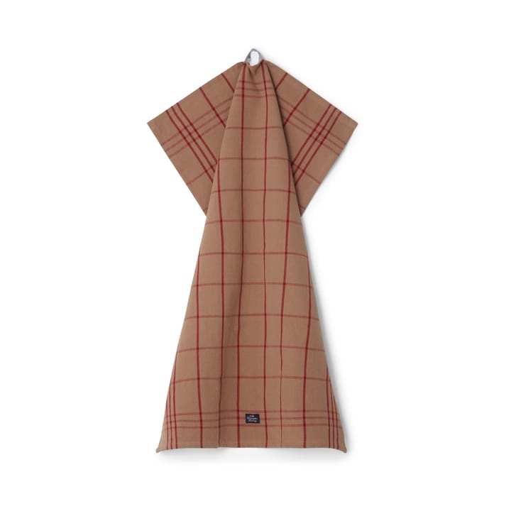 Paño de cocina Checked Organic Cotton Oxford 50x70 cm, Beige-red Lexington