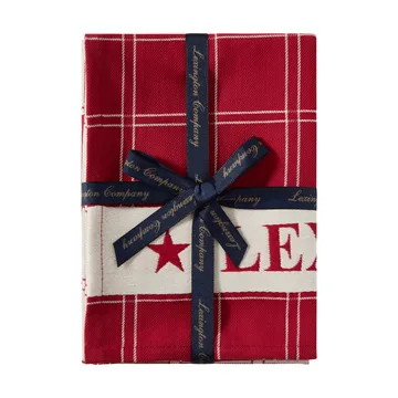 Paño de cocina de algodón tejido Jacquard  - Red-white, 50x70 cm - Lexington