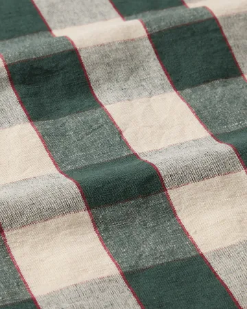 Paño de cocina de lino/algodón Checked 50x70 cm - Green-light beige-red - Lexington