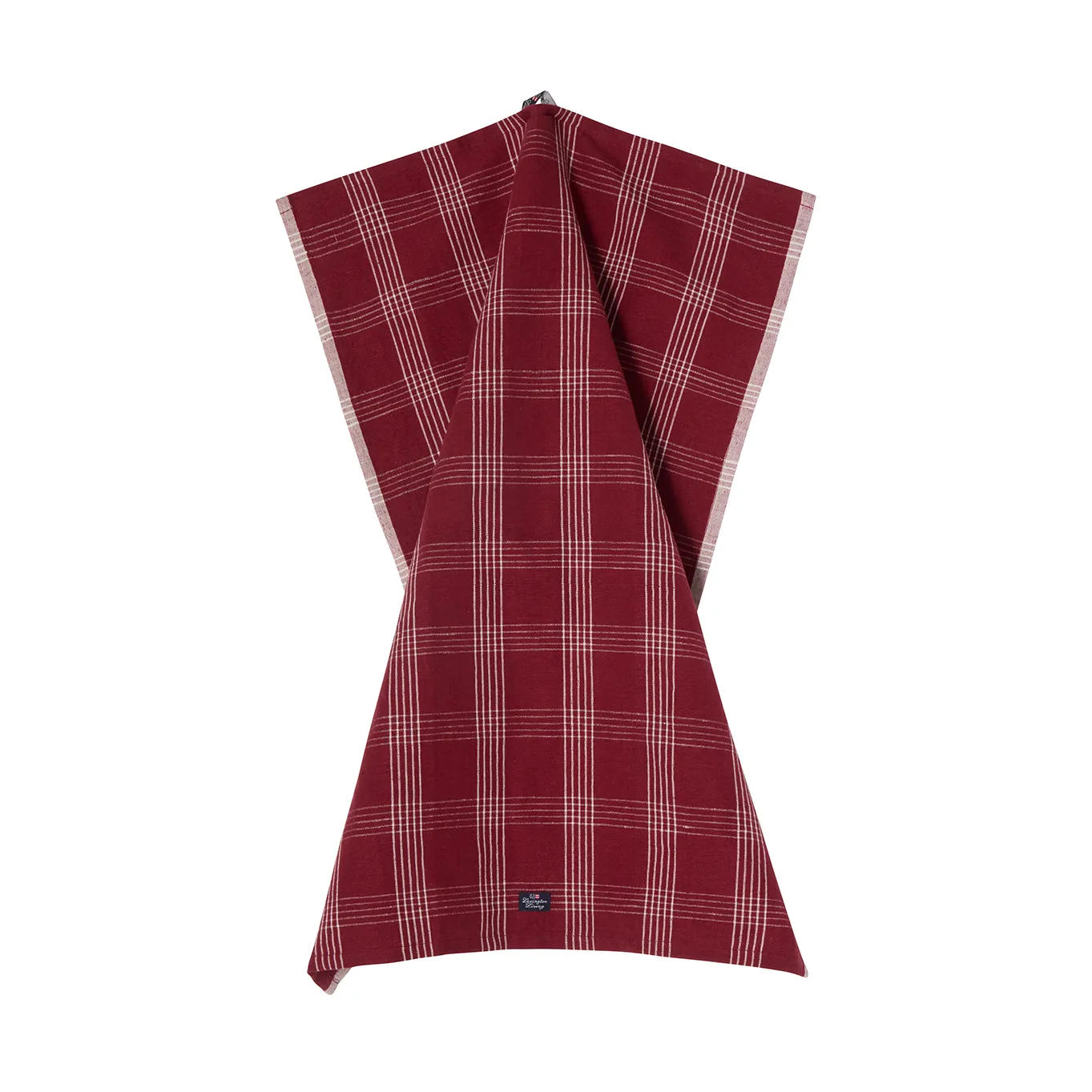 Paño de cocina de lino/algodón Checked 50x70 cm, Red-white Lexington