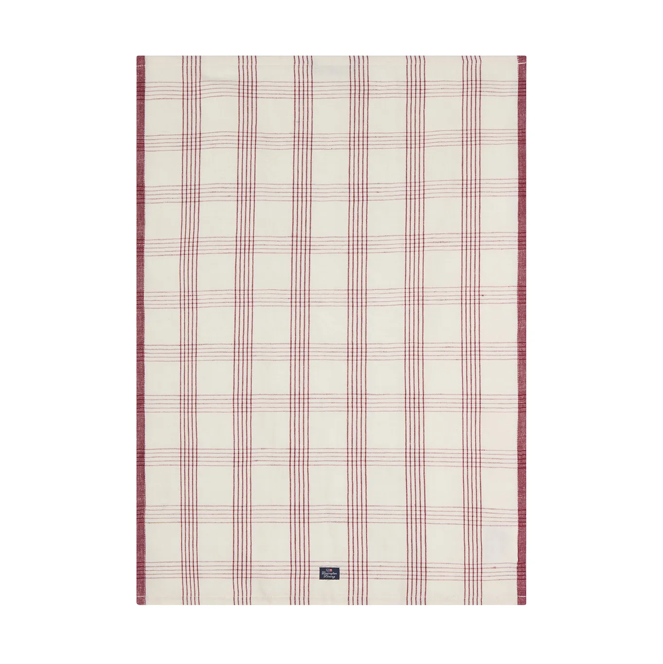 Paño de cocina de lino/algodón Checked 50x70 cm, White-red Lexington
