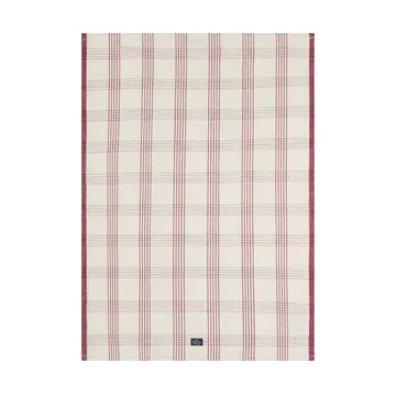 Paño de cocina de lino/algodón Checked 50x70 cm - White-red - Lexington