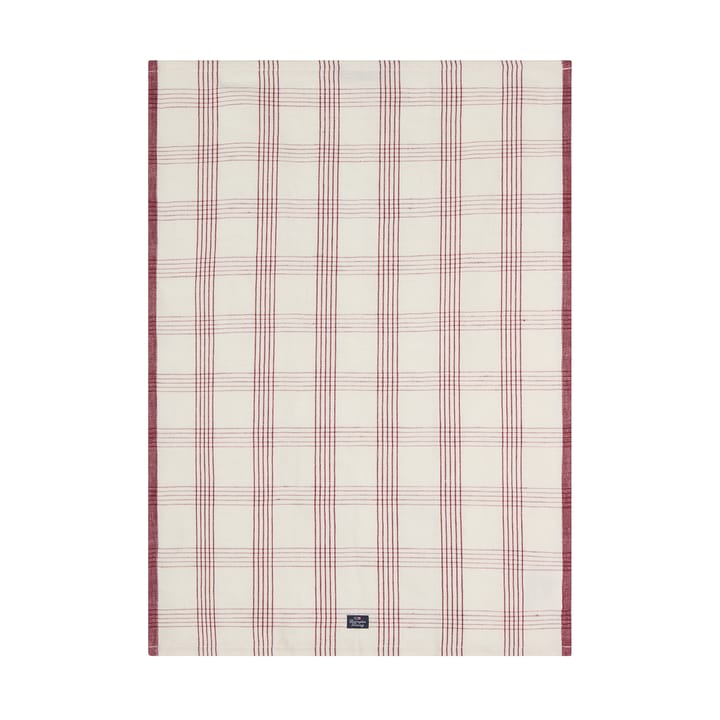 Paño de cocina de lino/algodón Checked 50x70 cm - White-red - Lexington