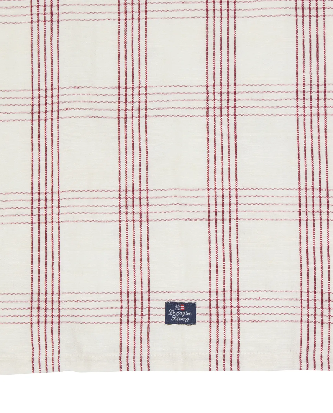 Paño de cocina de lino/algodón Checked 50x70 cm, White-red Lexington