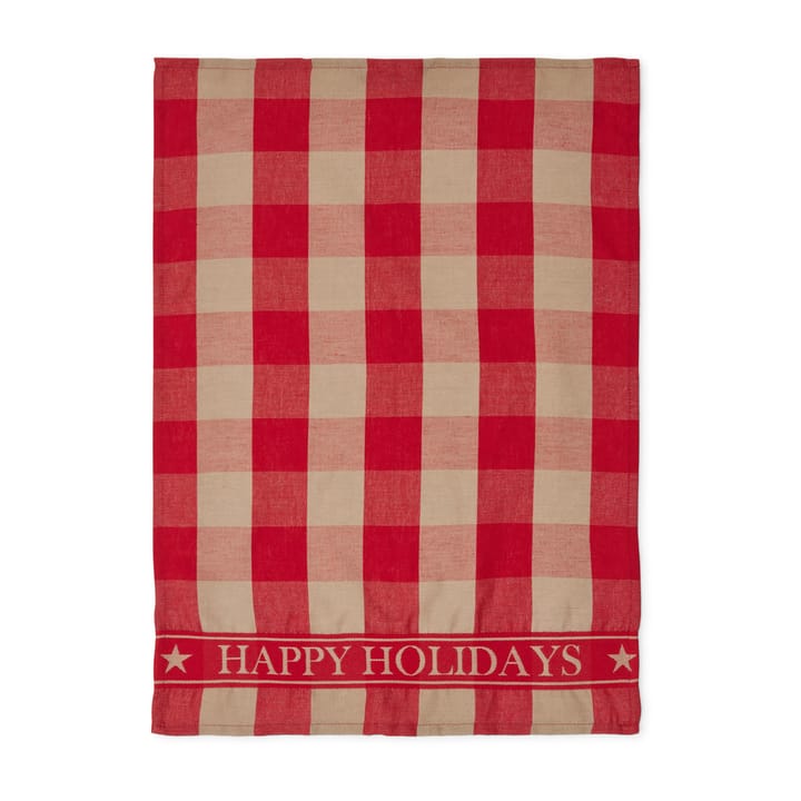 Paño de cocina Happy Holidays Cotton Linen 50x70 cm - Red-beige - Lexington