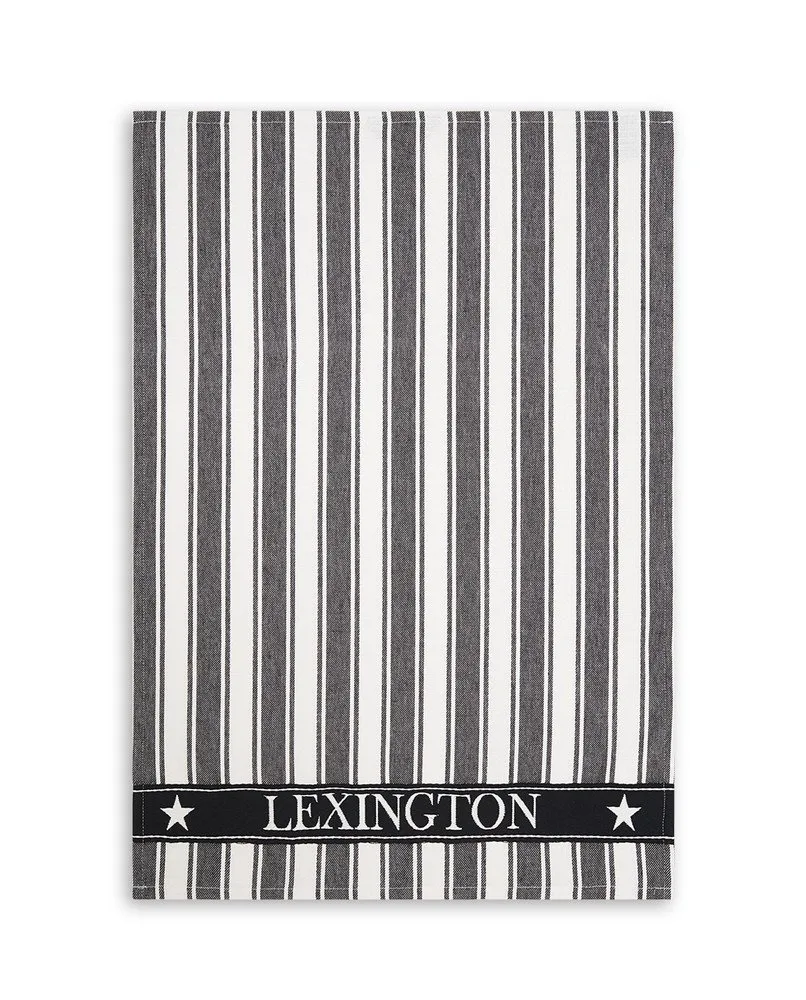 Paño de cocina Icons Striped Waffle 50x70 cm, Negro y blanco Lexington
