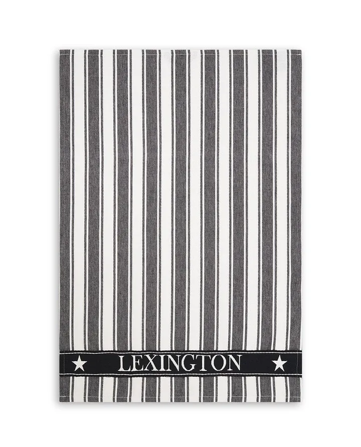 Paño de cocina Icons Striped Waffle 50x70 cm - Negro y blanco - Lexington