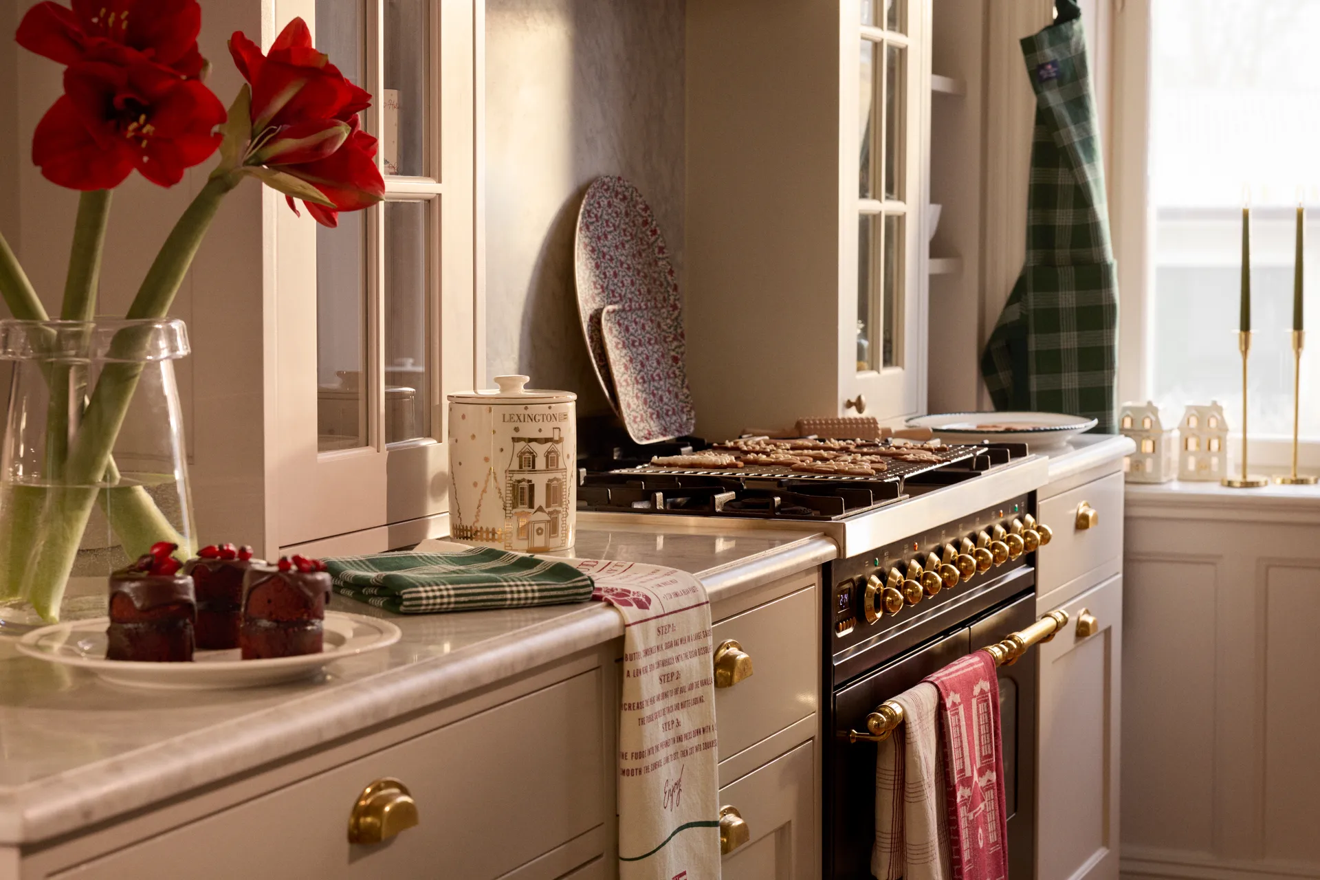 Paño de cocina Lexington de algodón ecológico 50x70 cm, Green-white Lexington