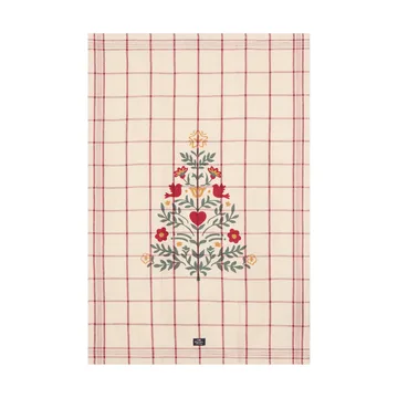 Paño de cocina lino/algodón Tree - White-red-green, 50x70 cm - Lexington