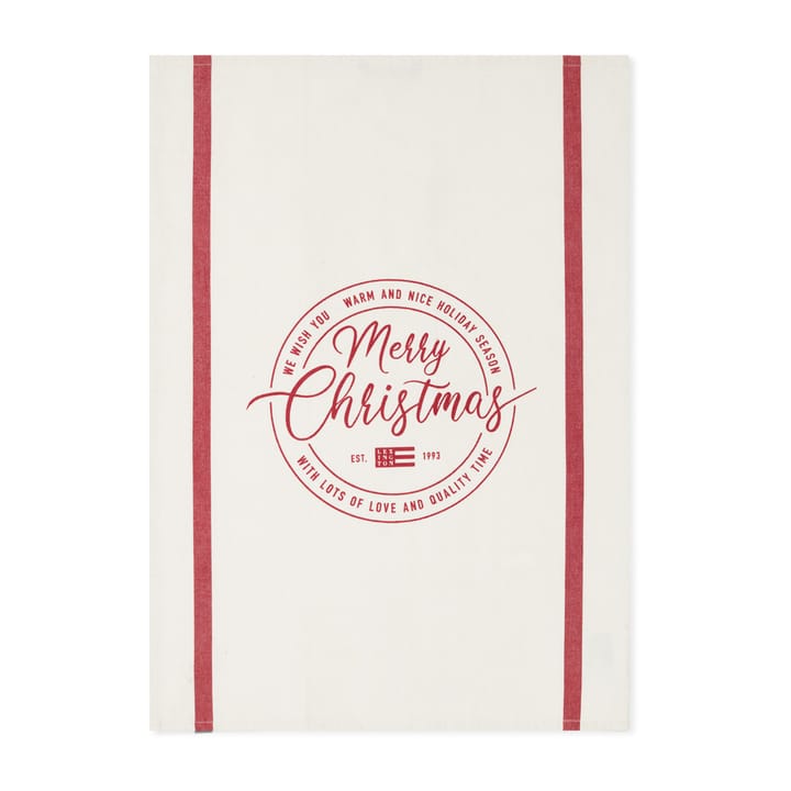 Paño de cocina Merry Christmas Cotton Twill 50x70 cm - off white-red - Lexington