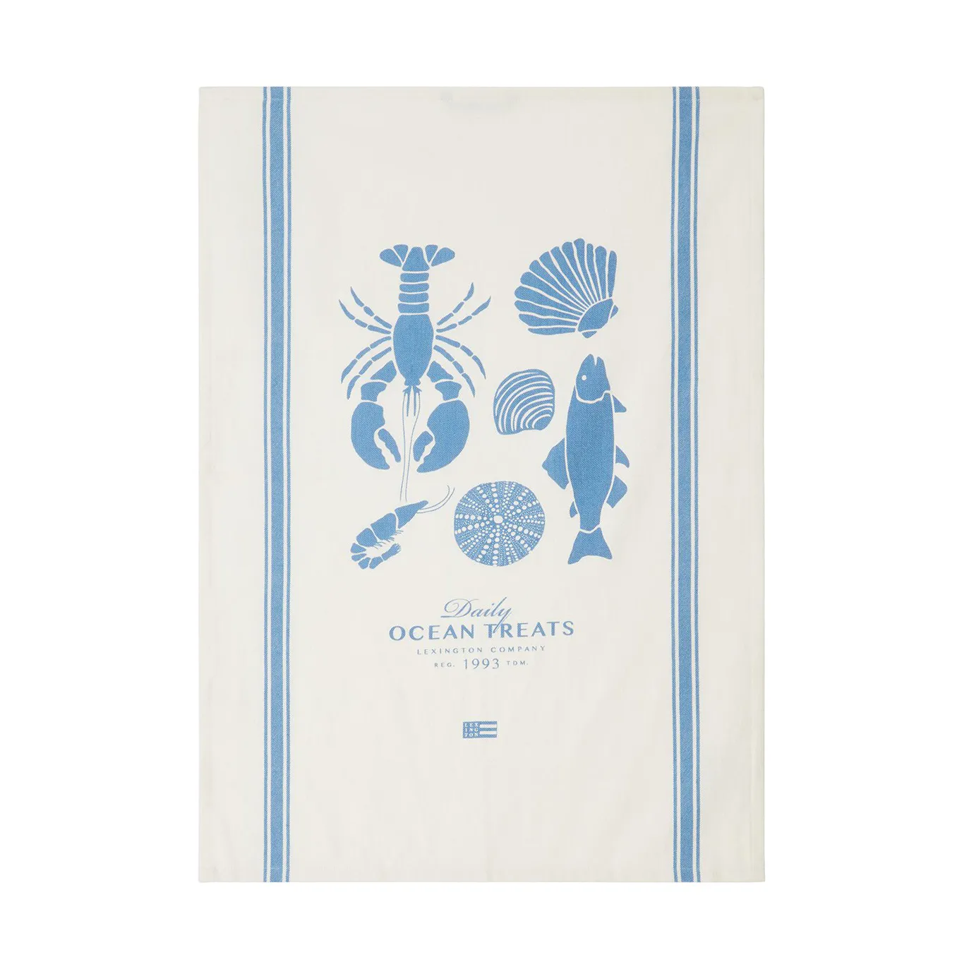 Paño de cocina Ocean treats printed Cotton 50x70 cm, White Lexington