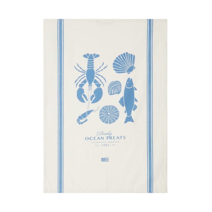 Paño de cocina Ocean treats printed Cotton 50x70 cm - White - Lexington