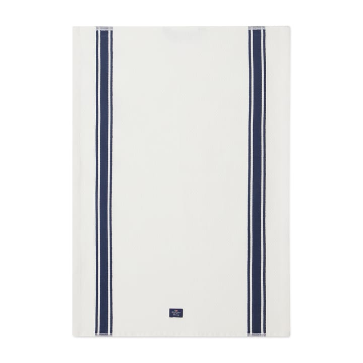 Paño de cocina Organic Cotton Waffle 50x70 cm - Blanco-azul oscuro - Lexington